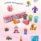 Children's creative modelling clay in a multi-color pack, safe and non-toxic.