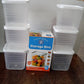 Reusable square plastic food storage containers suitable for grains and snacks