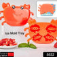 Flexible blue silicone crab ice mold ready to create fun shapes.