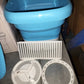 Small foldable washing machine being easily stored away.
