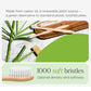 Close-up image showing medium nylon bristles on a bamboo toothbrush