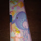 Brightly colored plastic pencil case, perfect for young students.