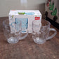 Side view of clear shake mug highlighting handle and textured surface