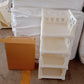The bedroom closet organizer with multiple layers for efficient storage of garments.