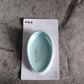 Side profile of the soap dish with drain, showing its two-tier structure and minimalist aesthetic.