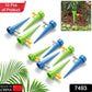 Multiple plant watering spikes and control valves displayed neatly.