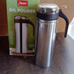 Full height view of stainless steel oil pourer showcasing sleek design