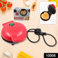 Mini Waffle Maker with open lid and freshly cooked waffle inside