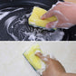 Our 2-in-1 multi-purpose scrub sponge resting on a clean kitchen counter.