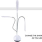 Adjustable portable LED reading light demonstrating flexible neck.