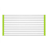 CookAura Roll-Up Dish Drying Rack for kitchen sink, showcasing its versatile design.
