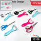 Ergonomic handled kitchen scissor and peeler, showcasing their comfortable grip.