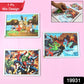 Kids educational wooden jigsaw puzzle board featuring animal theme