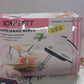 XcelCraft electric hand mixer with all attachments and product packaging.