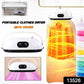 Folded portable clothes dryer, ideal for travel and small spaces.