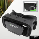 Black 3D VR Box Headset compatible with iPhone and Android smartphones