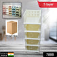 Foldable multi-layer utility cart with various items, showcasing its versatility.