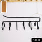 Under cabinet double-row mug holder rack with 6 hooks holding mugs.