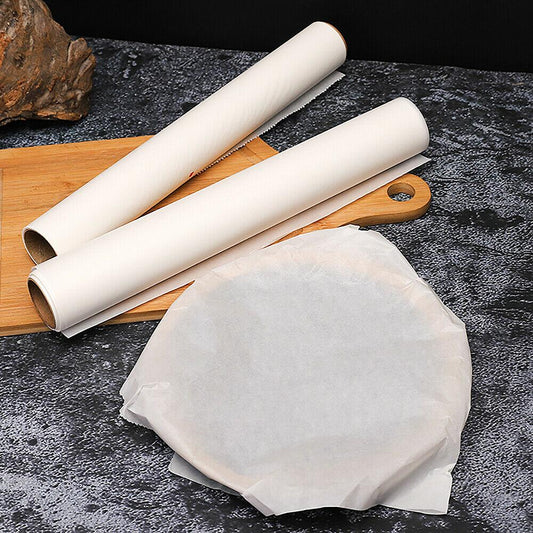 Non-stick baking paper roll displayed in a modern kitchen setting.