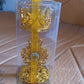 Close-up view of flower design Diwali candle holder with tea light