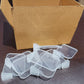Set of 10 plastic storage baskets designed for refrigerator organization