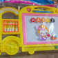 Packaging of the educational bus shape drawing board for kids.