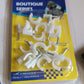 Various plastic cable clips display showing steel nail wire holders in a batch