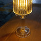 Crystal desk lamp displayed in a home setting.