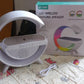Stylish LED night lamp functioning as a Bluetooth speaker and charger.