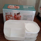 Side view of plastic vanity organizer with sleek and elegant finish