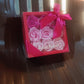 Decorative rose-shaped soap bars in a floral scent gift box presentation
