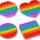 Random shaped colorful fidget toy showing heart and octagonal shapes