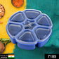 Close-up of the transparent lid sealing the 7-section spice box.