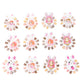 Packaging showing 12 cards of pastel bear mini claw hair clips for girls.