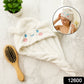 Soft microfiber hair towel wrap with cute cartoon design secured around head