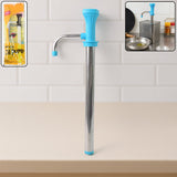 Manual stainless steel oil pump dispenser with hand-press handle