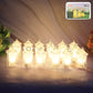 Set of 24 LED decorative hexagonal lantern lights emitting warm flickering glow