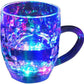 LED Glass Cup glowing with vibrant rainbow colours on a dark background.