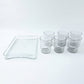 Glass tumblers with stylish serving tray for parties