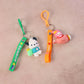 Cartoon themed keychain charm with clip for easy attachment