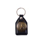 Metal star emblem keychain attached to a keyring for car keys