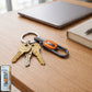 Metal carabiner key holder attached to a bag for easy carrying