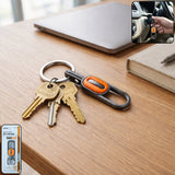 Heavy duty metal keychain with dual rings and push lock
