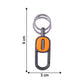 Close-up of the durable metal texture of the heavy-duty keychain
