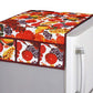 Decorative PVC fridge top cover in white and maroon with a vibrant fruit design.