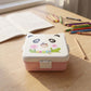 Plastic panda lunch box for kids with two compartments