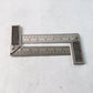 Two-piece metal try square ruler set showing accurate etched inch and centimeter measurements