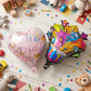 Party backdrop decoration with mix-design foil balloons