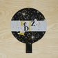 In-use black gold foil celebration balloon