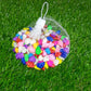 Detailed close-up of various small, polished decorative pebbles.